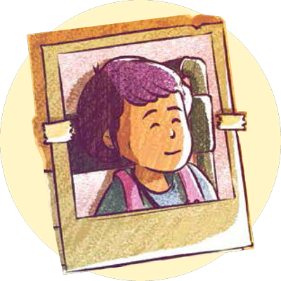 Ilustración de una fotografía de una niña sonriente