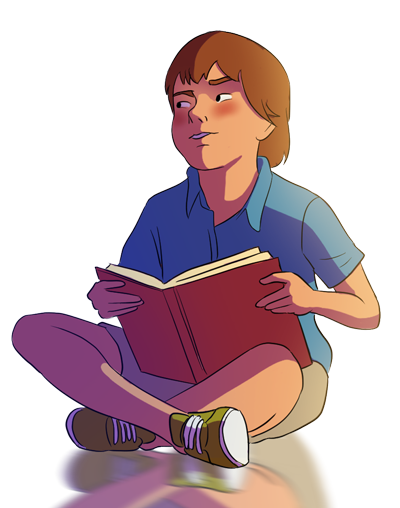 ilustración de un niño leyendo