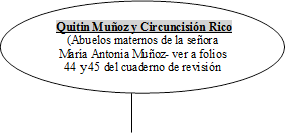  Quitin Muoz y Circuncisin Rico  
(Abuelos maternos de la seora Mara Antonia Muoz- ver a folios 44 y 45 del cuaderno de revisin
 

